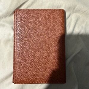 Brown Textured Leather Passport Holder